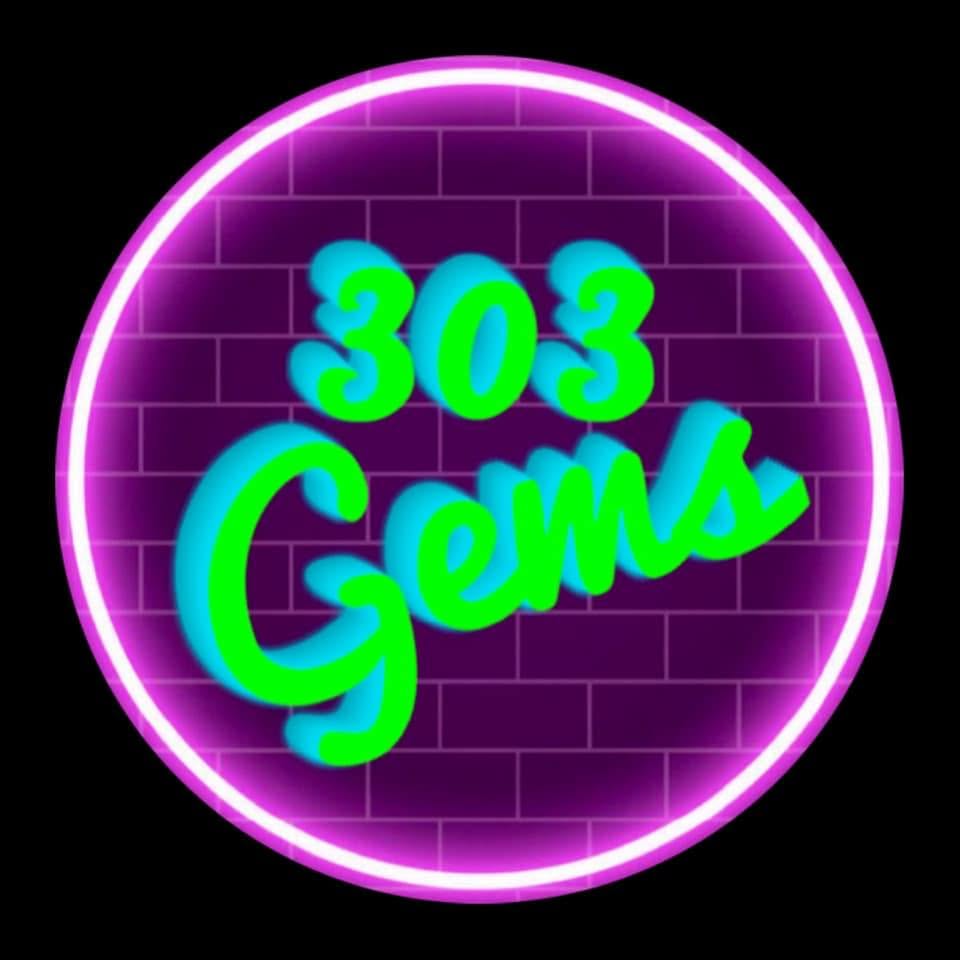 303 Gems neon logo